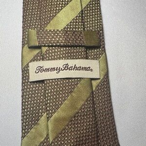 Tommy Bahama Olive and Chocolate Men's Silk Tie